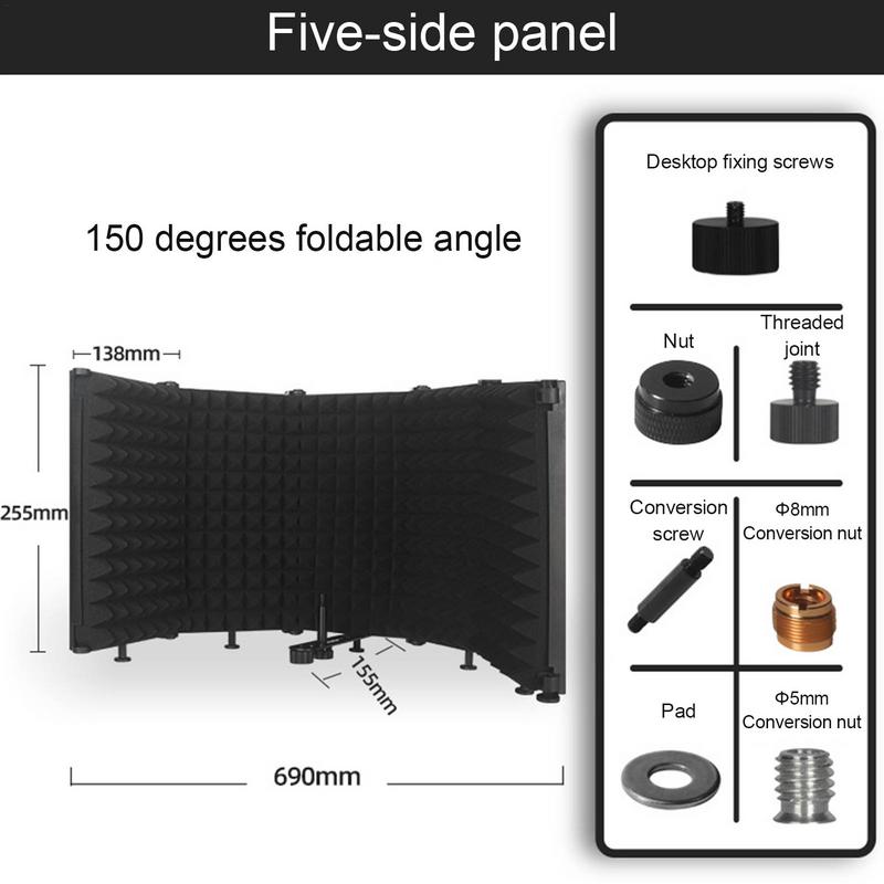 Bouclier d'isolation de microphone, équipement de réduction du bruit de diffusion, panneaux d'insonorisation acoustique de studio, cales insonorisées