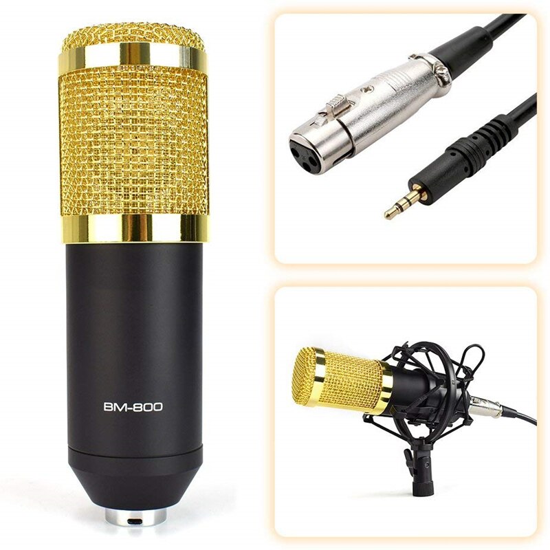 Kit de microphone à condensateur professionnel avec jeu de carte son V8 pour le streaming en direct Mic Youtube Home Karaoké Studio