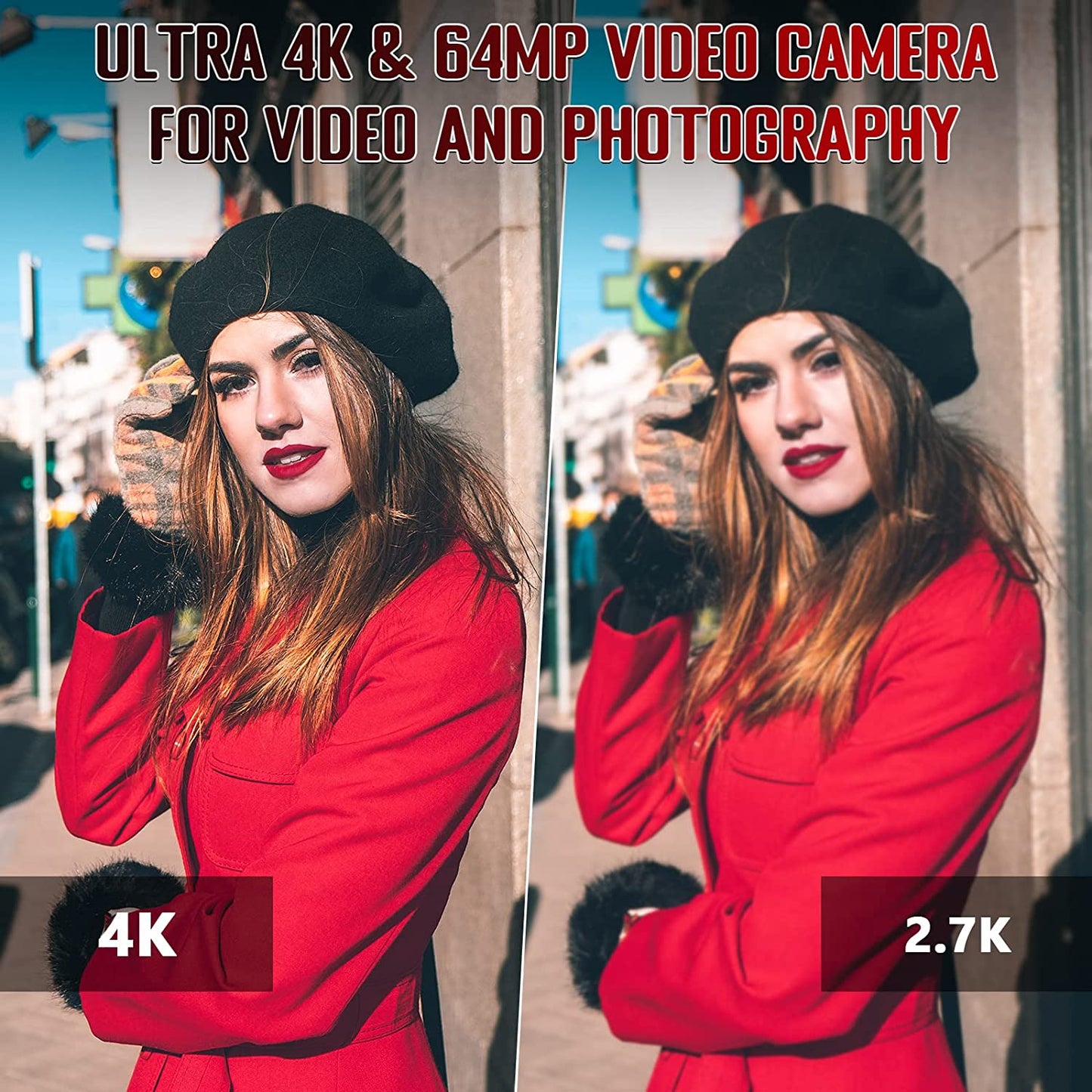 Caméra vidéo 4K caméscope 64MP 60FPS 18X Zoom numérique mise au point automatique Vlogging caméra vidéo WiFi pour caméscope YouTube en direct