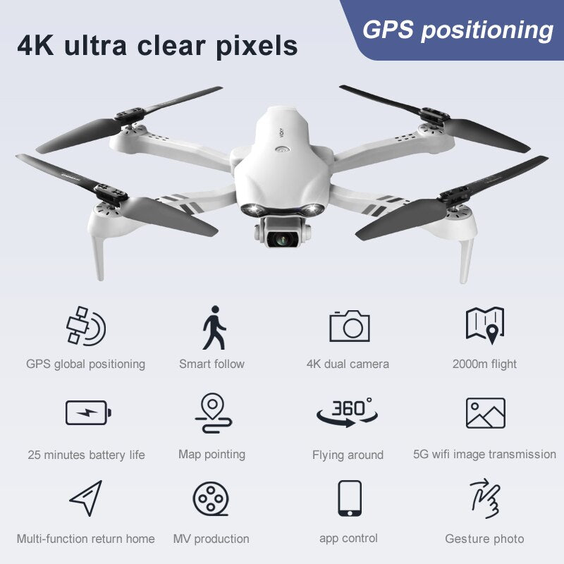 2023 F10 Drone 4k Profesional GPS 5G WIFI Obstacle Avoidance 4K HD Dual Camera Remote Control Quadcopter RC Distance 2km Dron