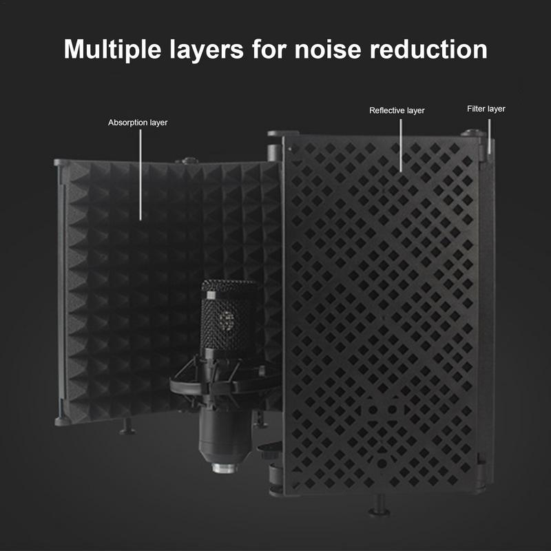 Bouclier d'isolation de microphone, équipement de réduction du bruit de diffusion, panneaux d'insonorisation acoustique de studio, cales insonorisées