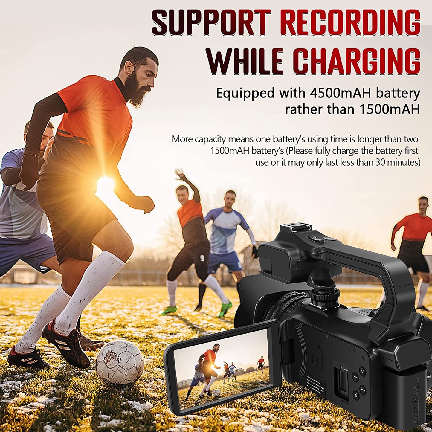 Caméra vidéo 4K caméscope 64MP 60FPS 18X Zoom numérique mise au point automatique Vlogging caméra vidéo WiFi pour caméscope YouTube en direct