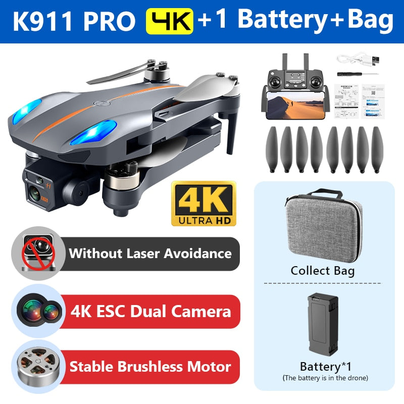 K911 MAX Drone 4K professionnel double caméra HD 5G WIFI GPS Dron 360 évitement d'obstacles moteur sans balai FPV RC quadrirotor