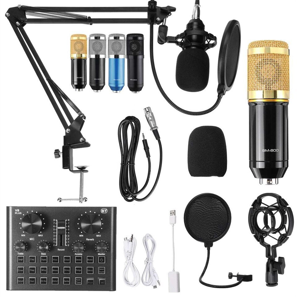 Kit de microphone à condensateur avec mixeur audio pour le microphone de changement de voix en streaming pour l'ensemble d'équipement de podcast en direct