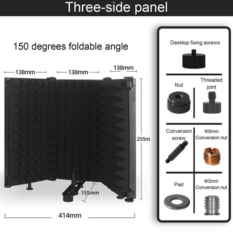 Bouclier d'isolation de microphone, équipement de réduction du bruit de diffusion, panneaux d'insonorisation acoustique de studio, cales insonorisées
