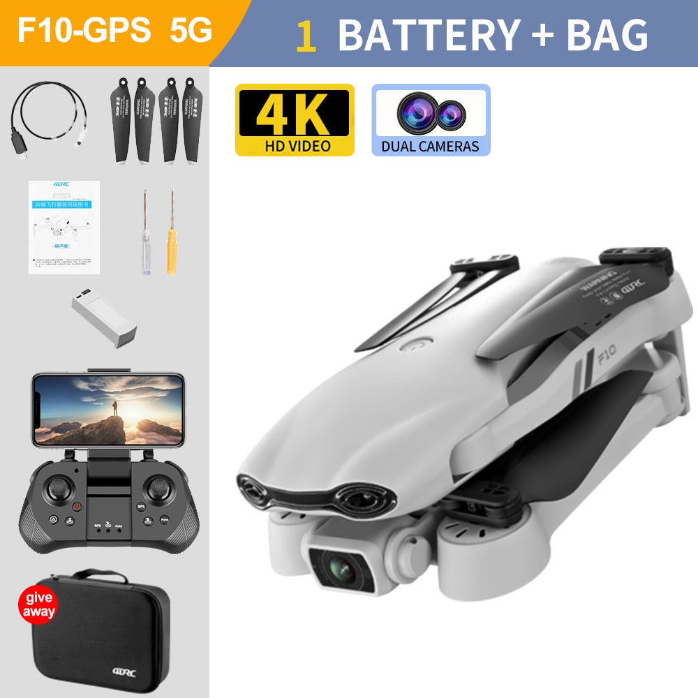 2023 F10 Drone 4k Profesional GPS 5G WIFI Obstacle Avoidance 4K HD Dual Camera Remote Control Quadcopter RC Distance 2km Dron