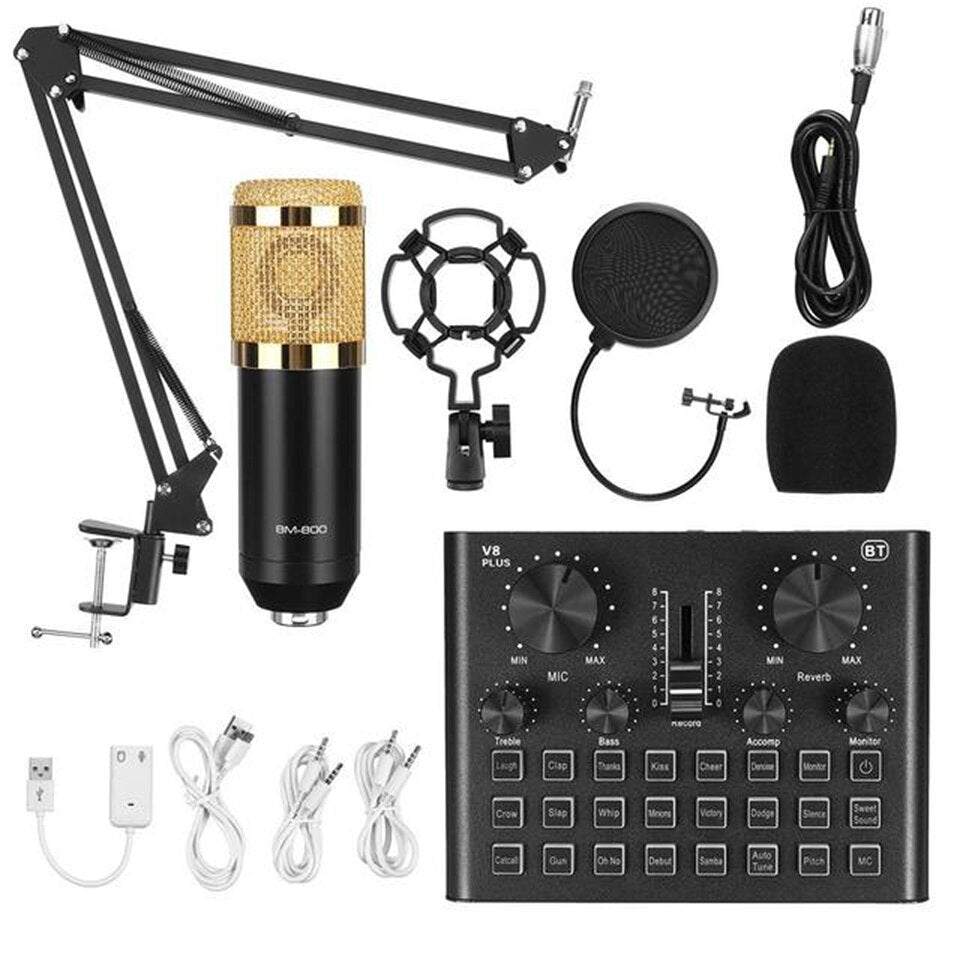 Kit de microphone à condensateur avec mixeur audio pour le microphone de changement de voix en streaming pour l'ensemble d'équipement de podcast en direct