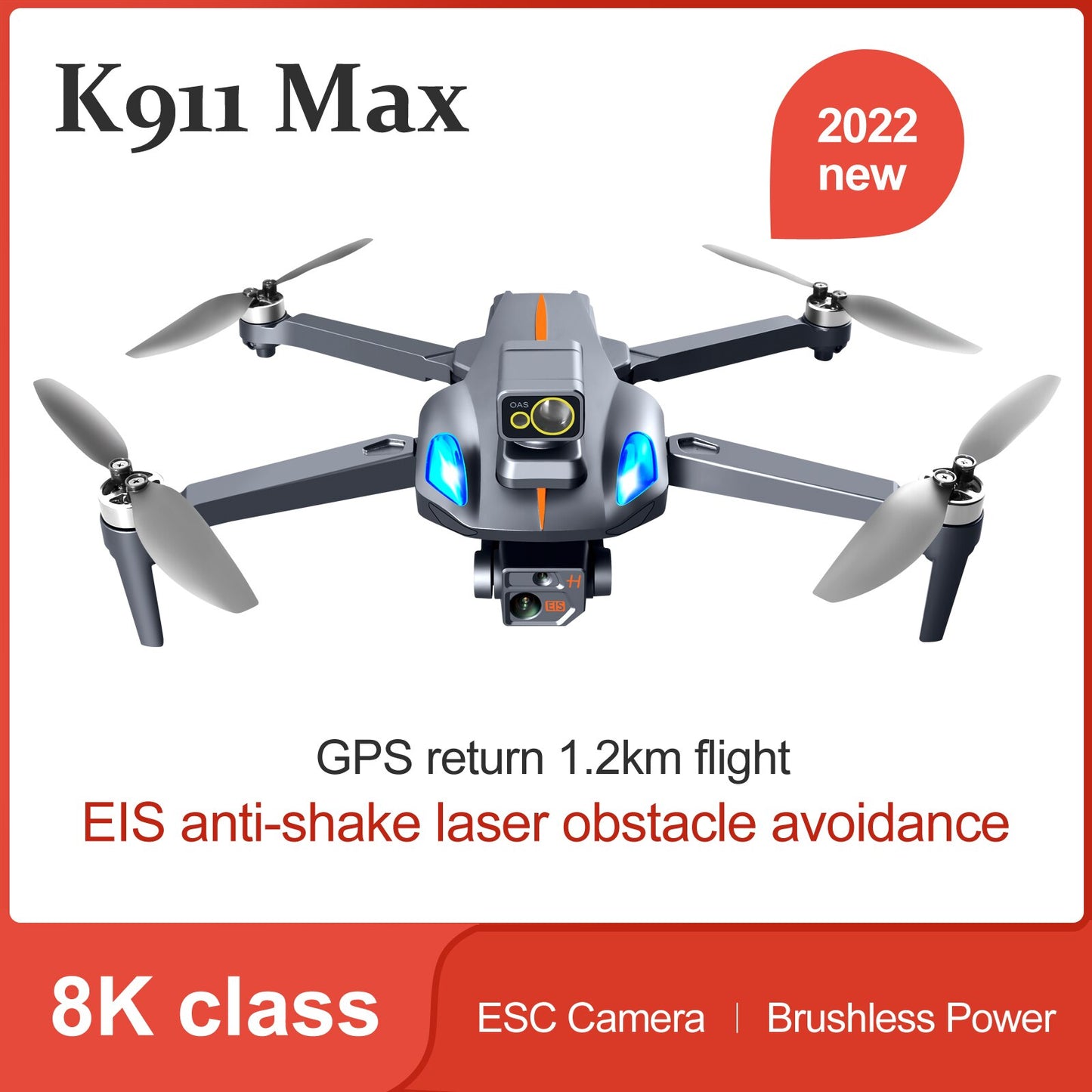 K911 MAX Drone 4K professionnel double caméra HD 5G WIFI GPS Dron 360 évitement d'obstacles moteur sans balai FPV RC quadrirotor