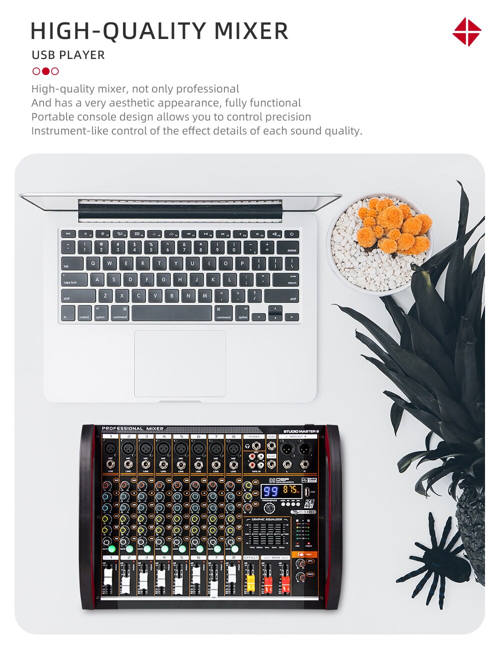 COKYIS-Console d'alimentation Assad à 8 canaux, enregistrement Bluetooth, effet 99 DSP, USB professionnel, centre commercial audio M8
