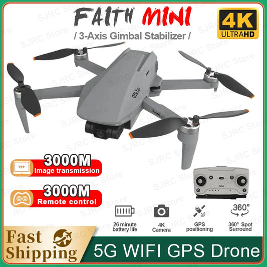 C-FLY Faith Mini FPV Drone professionnel 4K HD 1080P caméra Dron 3 axes cardan 5G WIFI GPS pliable Drones 240g RC quadrirotor