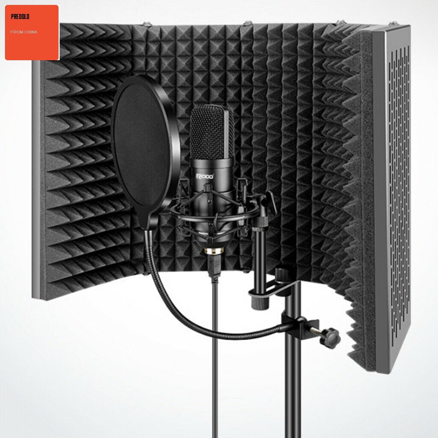 Bouclier d'isolation de microphone portable, bouclier insonorisant pour micro, mousse insonorisante, filtre de réflexion, audio statique
