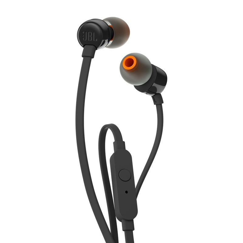 JBL T110 – Ecouteurs intra-auriculaires filaires – Son Pure Bass de JBL et bouton de contrôle – Connectivité : câble Jack 3,5 mm – Couleur : Noir