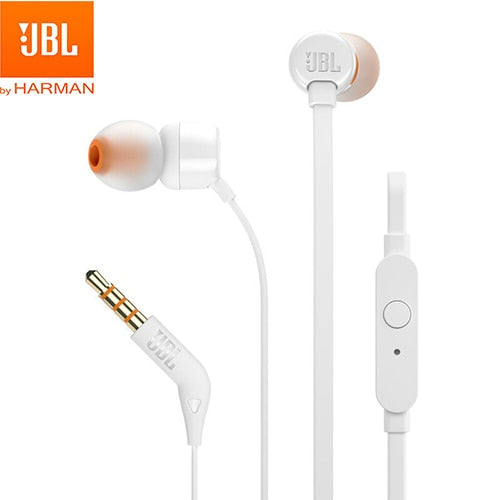 JBL T110 – Ecouteurs intra-auriculaires filaires – Son Pure Bass de JBL et bouton de contrôle – Connectivité : câble Jack 3,5 mm – Couleur : Noir