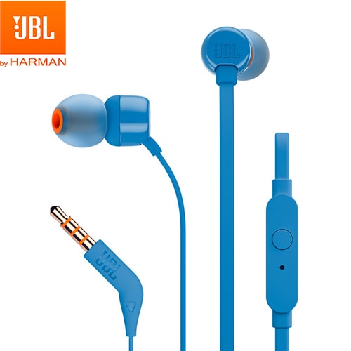 JBL T110 – Ecouteurs intra-auriculaires filaires – Son Pure Bass de JBL et bouton de contrôle – Connectivité : câble Jack 3,5 mm – Couleur : Noir