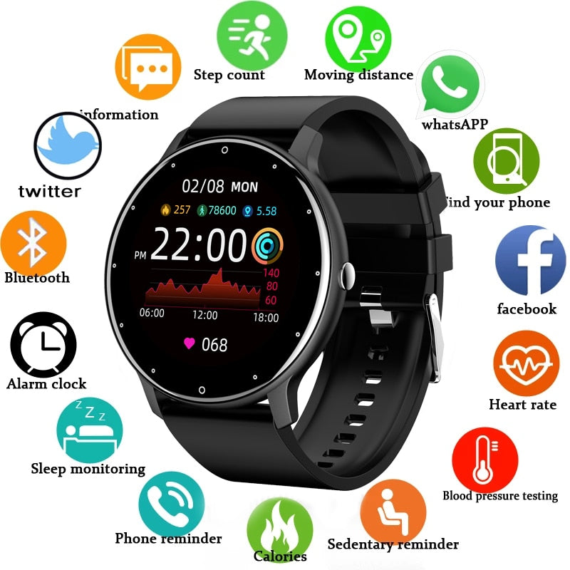 2022 montre intelligente hommes femmes plein écran tactile Sport Fitness montre homme IP67 étanche Bluetooth pour Android IOS Smartwatch hommes