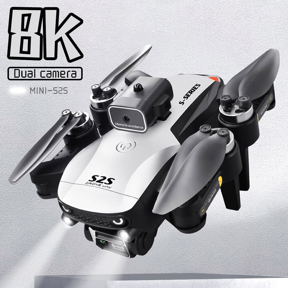 Nouveau S2S Drone 4k professionnel 8K HD caméra vol 25min évitement d'obstacles sans brosse pliable quadrirotor RC Dron jouets voler 3KM