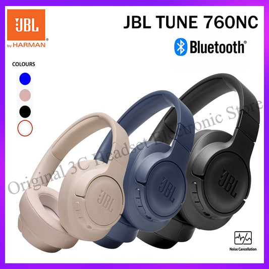 Original JBL Tune 760NC / 760 NC Casque Bluetooth sans fil pliable – Avec son JBL Pure Bass et suppression active du bruit – Jusqu'à 44 heures d'autonomie