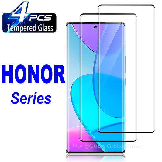 2/4 pièces verre trempé pour Huawei Magic 5 4 Pro Honor 70 50 60 Pro P mate 30 40 50 Pro incurvé anti-rayures protecteur d'écran verre