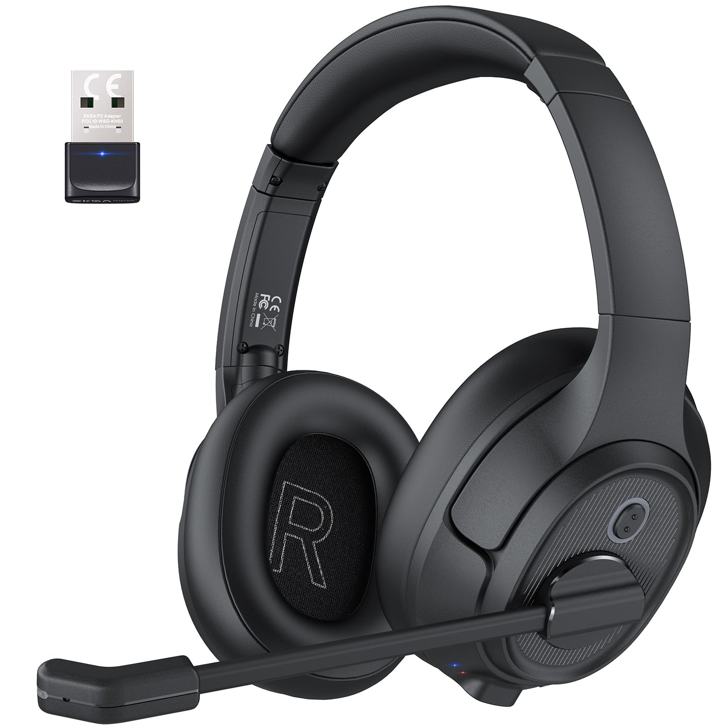 EKSA H6 casque sans fil avec Dongle AI micro antibruit environnemental pour entreprise Bluetooth 5.0 pour casque de centre d'appel