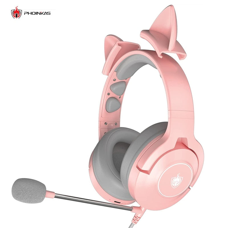 Meilleur cadeau casque de jeu sans fil avec oreilles de chat mignon micro détachable filaire pour casque Bluetooth PS5/PS4/PC/commutateur pour téléphone