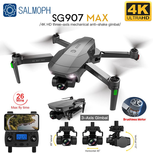 SG907 MAX / SG907SE Drone 4k Profesional Dron avec caméra Cardan 3 axes Brushless 5G Wif GPS Flux optique RC Quadcopter vs SG906