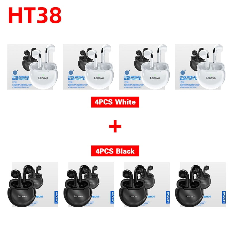 Lenovo HT38 casque sans fil Bluetooth écouteurs TWS HIFI écouteurs casques stéréo aides auditives avec micro pour téléphones de sport