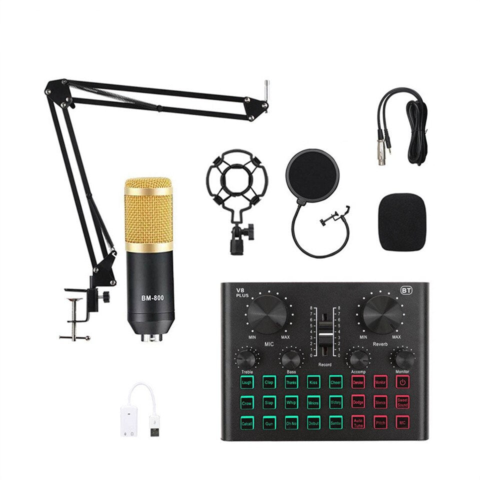 Kit de microphone à condensateur avec mixeur audio pour le microphone de changement de voix en streaming pour l'ensemble d'équipement de podcast en direct