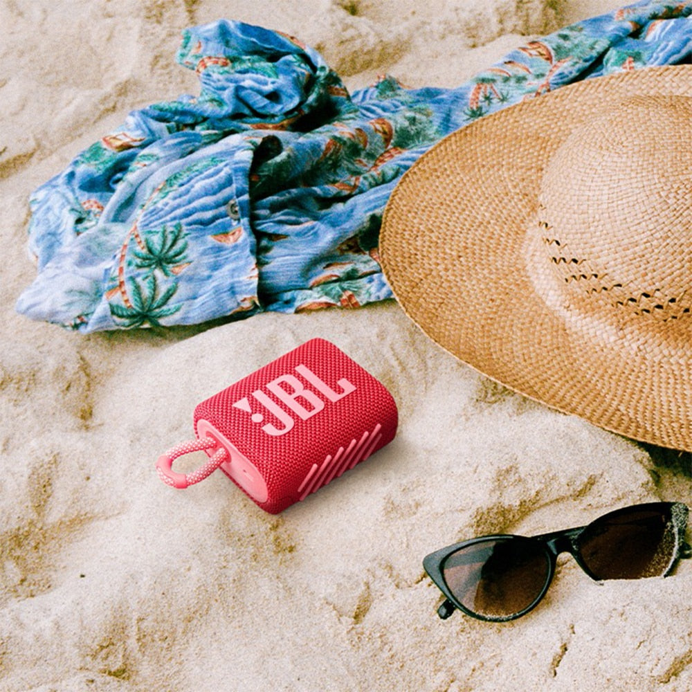 JBL Go 3, Enceinte Bluetooth Portable compacte et puissante au Style Audacieux, Étanche à l’Eau et à la poussière, Autonomie 5h, Bleue