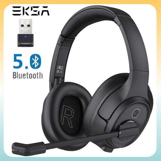 EKSA H6 casque sans fil avec Dongle AI micro antibruit environnemental pour entreprise Bluetooth 5.0 pour casque de centre d'appel