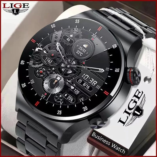LIGE ECG + PPG Bluetooth appel montre intelligente hommes 2022 Bracelet de sport NFC étanche personnalisé montre visage hommes SmartWatch pour IOS Android