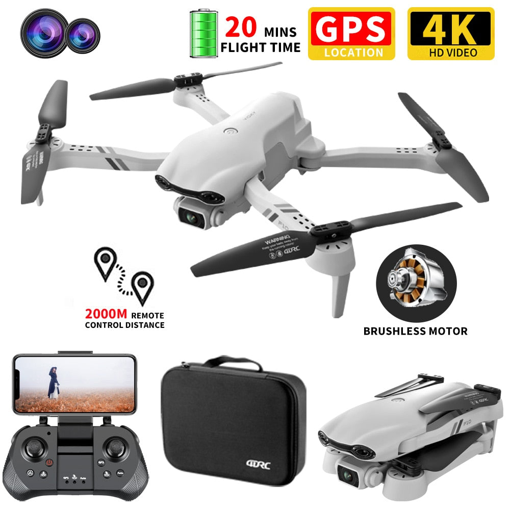 2023 F10 Drone 4k Profesional GPS 5G WIFI Obstacle Avoidance 4K HD Dual Camera Remote Control Quadcopter RC Distance 2km Dron