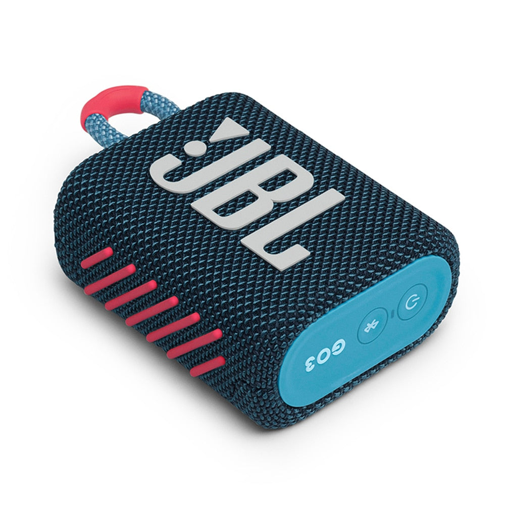 JBL Go 3, Enceinte Bluetooth Portable compacte et puissante au Style Audacieux, Étanche à l’Eau et à la poussière, Autonomie 5h, Bleue