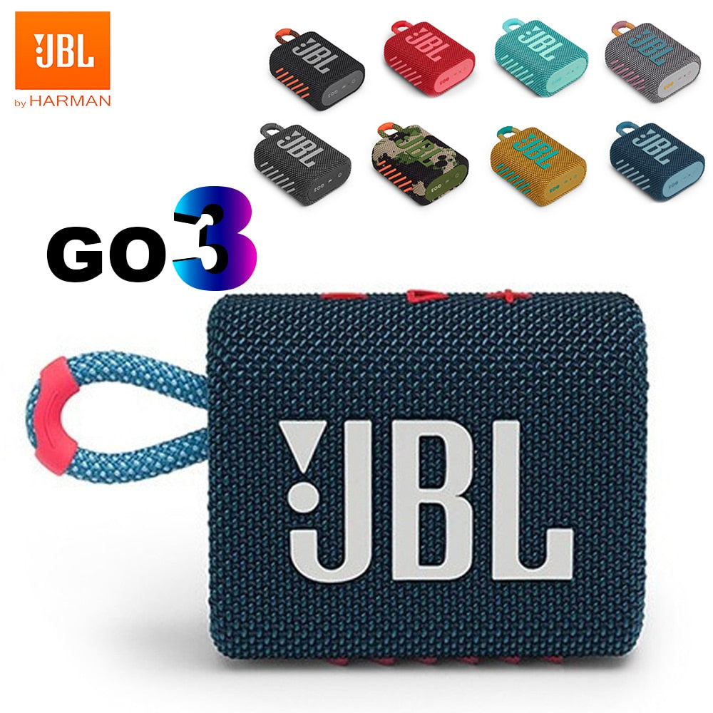 JBL Go 3, Enceinte Bluetooth Portable compacte et puissante au Style Audacieux, Étanche à l’Eau et à la poussière, Autonomie 5h, Bleue
